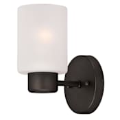 Westinghouse Sylvestre Single Light 11" Wide Bathroom Sconce with Frosted Glass Shade Oil Rubbed Bronze
