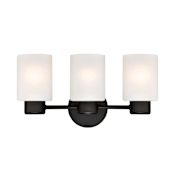 Westinghouse Sylvestre 3 Light 16" Wide Bathroom Vanity Light with Frosted Glass Shades Oil Rubbed Bronze