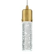 Westinghouse Cava Single Light 5" Wide LED Mini Pendant with Bubble Glass Shade Champagne Brass