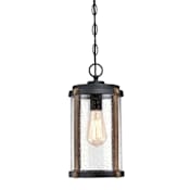 Westinghouse Armin Single Light 8" Wide Outdoor Mini Pendant Textured Black / Bar