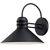 Westinghouse Watts Creek Single Light 15" Tall Outdoor Wall Sconce with Metal Shade Textured Black
