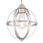 Westinghouse Stella Mira Single Light 9" Wide Mini Pendant with Black Globe Shade Brushed Nickel