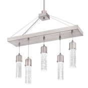 Westinghouse Cava 5 Light 24" Wide LED Suspension Linear Pendant Brushed Nickel