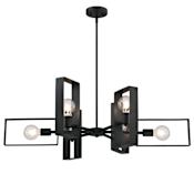 Westinghouse Porter 6 Light 38" Wide LED Abstract Chandelier Matte Black