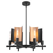 Westinghouse Sirino 6 Light 23" Wide LED Abstract Chandelier Matte Black