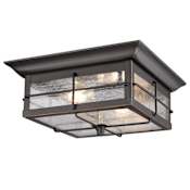 Westinghouse Orwell 2 Light 11" Wide LED Outdoor Flush Mount Ceiling Fixture Oil Rubbed Bronze