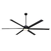 Westinghouse Hudson Yards 80" 6 Blade Industrial Indoor / Outdoor Dimmable LED Ceiling Fan with Remote Matte Black
