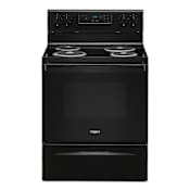 Whirlpool 30 Inch Wide 4.8 Cu. Ft. Free Standing Electric Range with Control Lock Mode Black