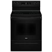 Whirlpool 30 Inch Wide 5.3 Cu. Ft. Free Standing Electric Range with FlexHeat Dual Elements and No Preheat Mode Black