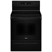 Whirlpool 30 Inch Wide 5.3 Cu. Ft. Free Standing Electric Range with FlexHeat Dual Elements and Steam Clean Black