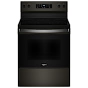 Whirlpool 30 Inch Wide 5.3 Cu. Ft. Free Standing Fingerprint Resistant Electric Range with FlexHeat Dual Elements and Steam Clean Fingerprint Resistant Black Stainless