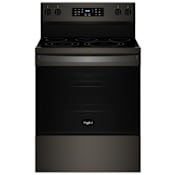 Whirlpool 30 Inch Wide 5.3 Cu. Ft. Free Standing Fingerprint Resistant Electric Range with Air Cooking Technology and FlexHeat Dual Elements Fingerprint Resistant Black Stainless