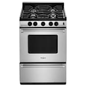 Whirlpool 24 Inch Wide 2.96 Cu. Ft. Free Standing Gas Range with AccuSimmer® Burne Stainless Steel