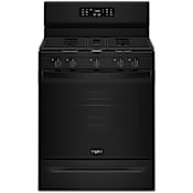 Whirlpool 30 Inch Wide 5 Cu. Ft. Free Standing Gas Range with Air Cooking Technology and Steam Clean Black