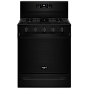 Whirlpool 30 Inch Wide 5.3 Cu. Ft. Free Standing Gas Range with Air Cooking Technology and SpeedHeat Burner Black