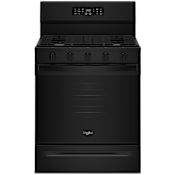 Whirlpool 30 Inch Wide 5 Cu. Ft. Free Standing Gas Range with Air Cooking Technology and EZ-2-Lift Hinged Grates Black