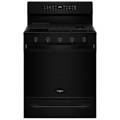 Whirlpool 30 Inch Wide 5 Cu. Ft. Free Standing Gas Range with Air Cooking Technology and SpeedHeat Burner Black