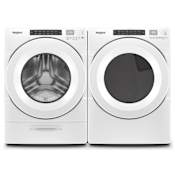 Whirlpool 27 Inch Wide 4.3 Cu. Ft. Electric Washer and 27 Inch Wide 7.4 Cu. Ft. Electric Dryer Laundry Pair with Wrinkle Shield™ White