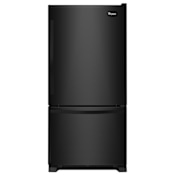 Whirlpool 30" 19 Cu. Ft. Bottom Mount Refrigerator with SpillGuard™ Glass Shelves Black