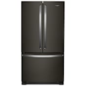Whirlpool 36 Inch Wide 20 Cu. Ft. Energy Star Certified Fingerprint Resistant French Door Refrigerator with Interior Water Dispenser and LED Lighting Black Stainless Steel