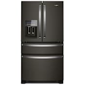 Whirlpool 36 Inch Wide 24.5 Cu. Ft. Energy Star Certified Fingerprint Resistant French Door Refrigerator with Water and Ice Dispenser and Measured Fill Black Stainless Steel