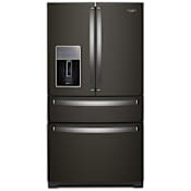 Whirlpool 36 Inch Wide 26 Cu. Ft. Fingerprint Resistant French Door Refrigerator with Prep and Store Bins Fingerprint Resistant Black Stainless