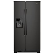 Whirlpool 33 Inch Wide 21 Cu. Ft. Energy Star Certified Side By Side Refrigerator with Frameless Glass Shelves Black