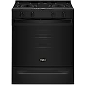 Whirlpool 30 Inch Wide 5.3 Cu. Ft. Energy Star Certified Free Standing, Slide In Electric Range with No Preheat and Slow Cook Modes Black