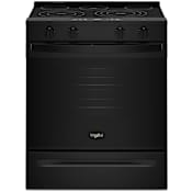 Whirlpool 30 Inch Wide 5.3 Cu. Ft. Energy Star Certified Free Standing, Slide In Electric Range with Air Cooking Technology Black