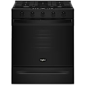 Whirlpool 30 Inch Wide 5.3 Cu. Ft. Free Standing, Slide In Gas Range with Air Cooking Technology Black