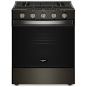 Whirlpool 30 Inch Wide 5 Cu. Ft. Slide In Gas Range with Air Cooking Technology and EZ-2-Lift Hinged Cast-Iron Grates Black-on-Stainless