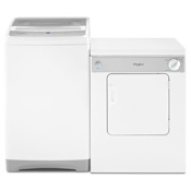 Whirlpool 21 Inch Wide 1.6 Cu. Ft. Electric Washer and 24 Inch Wide 3.4 Cu. Ft. Electric Dryer Laundry Pair with AccuDry™ White