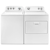Whirlpool 28 Inch Wide 3.9 Cu. Ft. Electric Washer and 29 Inch Wide 7 Cu. Ft. Gas Dryer Laundry Pair with AutoDry White