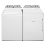 Whirlpool 28 Inch Wide 3.9 Cu. Ft. Electric Washer and 29 Inch Wide 7 Cu. Ft. Electric Dryer Laundry Pair with AutoDry White