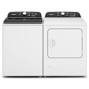 Whirlpool 28 Inch Wide 5.3 Cu. Ft. Electric Washer and 29 Inch Wide 7 Cu. Ft. Electric Dryer Laundry Pair with EasyView™ Full-Width Slow-Close Glass Lid White