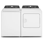 Whirlpool 28 Inch Wide 4.6 Cu. Ft. Electric Washer and 29 Inch Wide 7 Cu. Ft. Electric Dryer Laundry Pair with Built In Faucet and Wrinkle Shield™ White