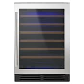 Whirlpool 24 Inch Wide 51 Bottle Capacity Undercounter Wine Center with Custom Temperature Control Stainless Steel