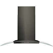 Whirlpool 400 CFM 36 Inch Wide Wall Mounted Canopy Range Hood with Washable Baffle Filters Black Stainless