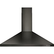 Whirlpool 400 CFM 36 Inch Wide Wall Mounted Range Hood with Washable Baffle Filters Black Stainless