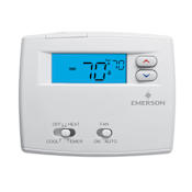 White-Rodgers Dual Powered Non Programmable Heat Pump Digital Thermostat Classic White