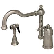 Whitehaus Single Handle Kitchen Faucet With Side Spray Polished Chrome