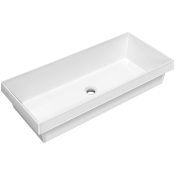 Whitehaus 31-1/2" Rectangular Vitreous China Semi-Recessed Bathroom Sink White