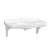 Whitehaus 41-3/8" Rectangular Vitreous China Wall Mounted Bathroom Sink with Overflow and 3 Faucet Holes at 8" Centers White