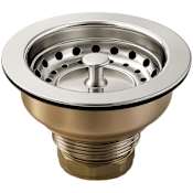 Whitehaus 3-1/2" Basket Strainer with Lift Stopper Stainless Steel
