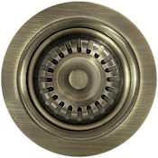 Whitehaus 3 1/2" Basket strainer for Standard and Deep Firecaly Sinks Antique Brass