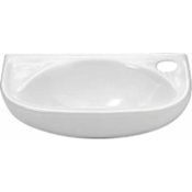 Whitehaus Isabella 16-1/4" D-Shaped Vitreous China Wall Mounted Bathroom Sink with Single Hole Faucet Drilling on Right White