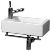 Whitehaus Isabella 20" Wall Mounted Bathroom Sink with One Hole Drilled White