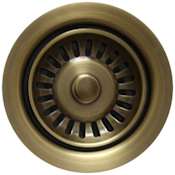 Whitehaus 3 1/2" Waste Disposer Trim with Matching Basket Strainer Antique Brass