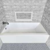 Whitehaus Bathhaus 60" Three Wall Alcove Acrylic Soaking Tub with Left Drain and Overflow White