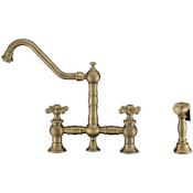 Whitehaus Vintage III Plus 1.5 GPM Widespread Kitchen Faucet Antique Brass